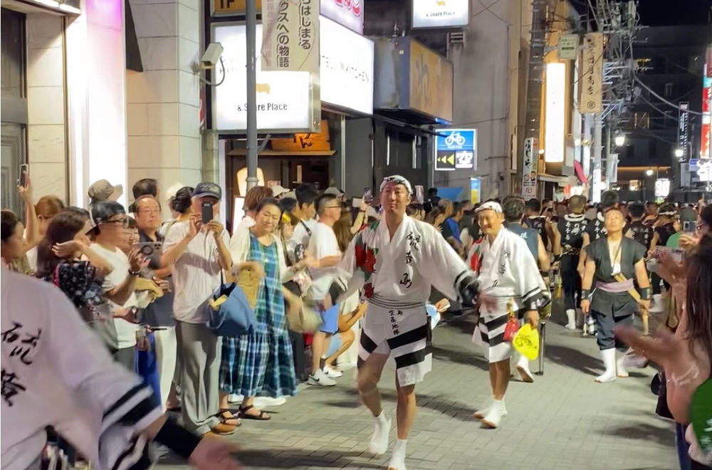 Night festival street scene in Japan